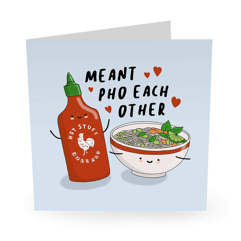 CENTRAL 23 Cute Anniversary Love Card for Him Men - Meant Pho Each Other - Funny Valentines Day Card for Husband Wife - Love Greeting Cards For Her Girlfriend Boyfriend - Comes with Fun Stickers - Image 2